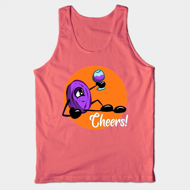 Cheers! Raisin Character Drinking Wine Tank Top by Squeeb Creative